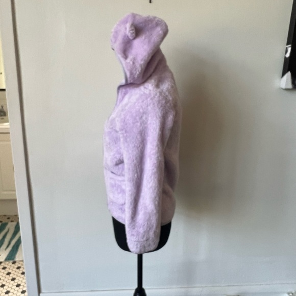 Girls Cat & Jack Purple Furry Jacket size large - Picture 5 of 8